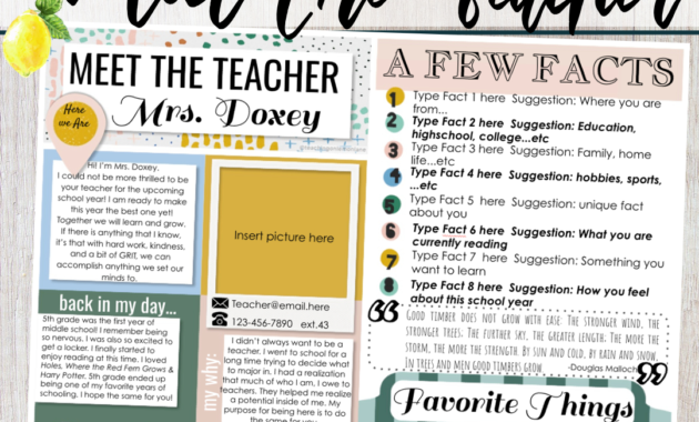 Meet The Teacher Open House Parent Form Editable Template Inside Quality Meet The Teacher Template