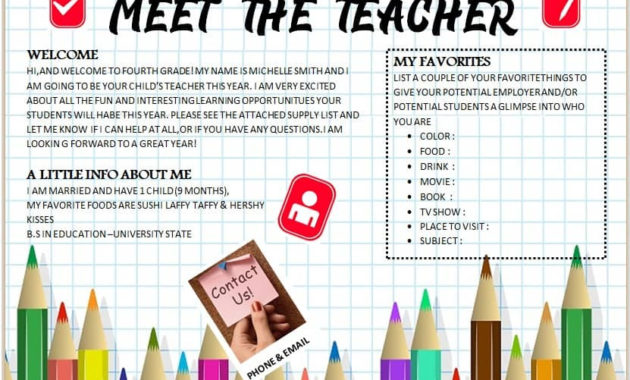 Meet The Teacher Template Beautiful Designs Go Science For Quality Meet The Teacher Template