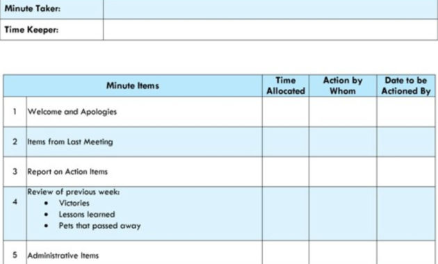 Meeting Agenda Format In Excel • Invitation Template Ideas Within One On One Staff Meeting Agenda Template