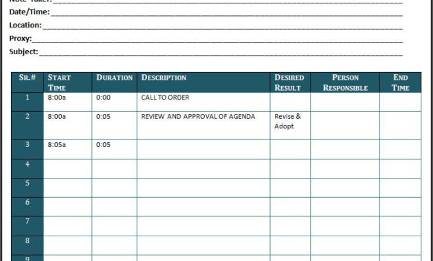 Meeting Agenda Sample Free Word Templates With Regard To Template For Meeting Agenda And Minutes