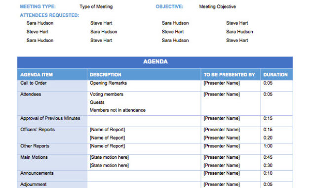 Meeting Agenda Template For Project Team Templates Download Pertaining To Free Project Team Meeting Agenda Template