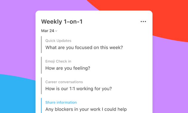 Meeting Agenda Template Weekly 1On1 Regarding 1 On 1 Meeting Agenda Template