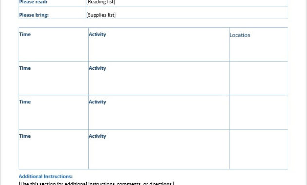 Meeting Agenda Template Word Template Business Intended For Program Agenda Template