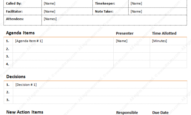 Meeting Minutes Template Detailed Format Dotxes Intended For Informal Meeting Minutes Template