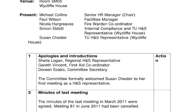 Meeting Minutes Template With Signature • Invitation In Free Minutes Of The Meeting Template