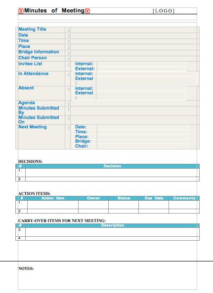 Meeting Minutes Templates 12 Free Word Excel Samples With Regard To Quality Template For Meeting Agenda And Minutes