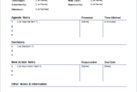 Meeting Minutes Templates For Word For Meeting Note Taking Template