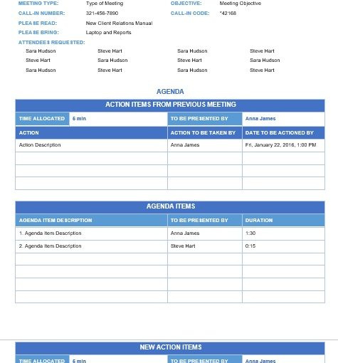 Meeting Templates Archives Ms Office Documents Within Project Team Meeting Agenda Template