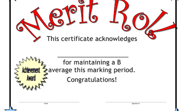 Merit Roll Certificate Template Download Printable Pdf Throughout Merit Award Certificate Templates