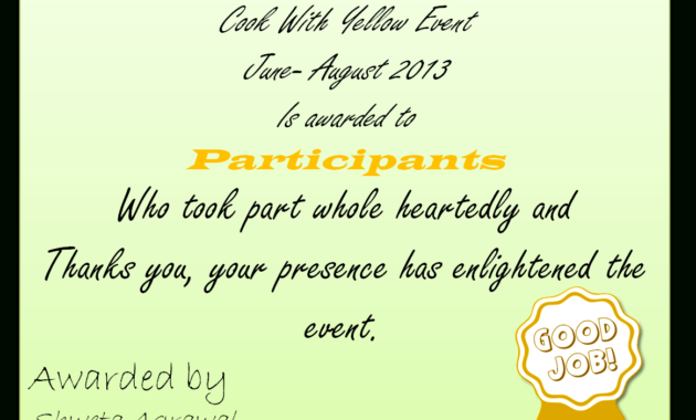 Merry Tummy Cook With Yellow Event Winners Annoncement With Best Cooking Competition Certificate Templates