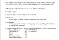 Michago Beach Estates 2010 Shareholders Meeting Agenda Pertaining To Minutes Of Shareholders Meeting Template