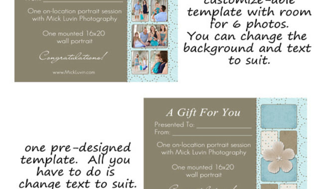 Mick Luvin Photography Freebie Gift Certificate Template With Free Photography Gift Certificate Template