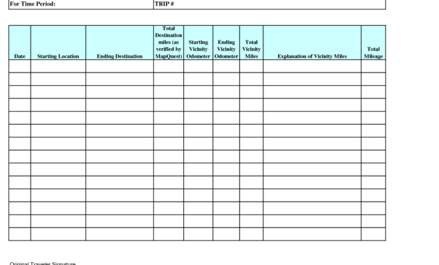 Mileage Log Templates 16 Free Printable Word Pdf Within Best Manager Log Book Template