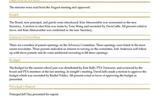 Minutes Office In Free Informal Meeting Minutes Template