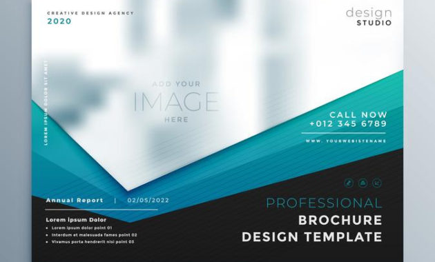 Modern Business Brochure Presentation Vector Template In Printable Presentation Handout Template