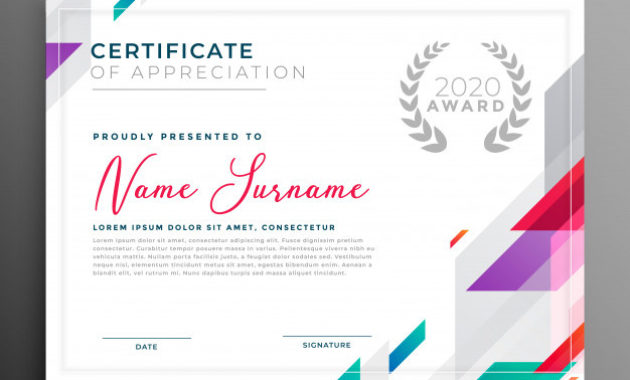 Modern Certificate Award Template Design Vector Throughout Design A Certificate Template