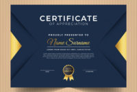 Modern Certificate Of Appreciation Template Premium Vector Throughout Awesome Anniversary Certificate Template Free
