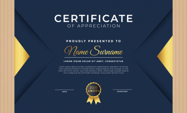 Modern Certificate Of Appreciation Template Premium Vector Throughout Awesome Anniversary Certificate Template Free