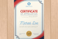 Modern Certificate Template With Flat Design Free Vector Inside Amazing Design A Certificate Template