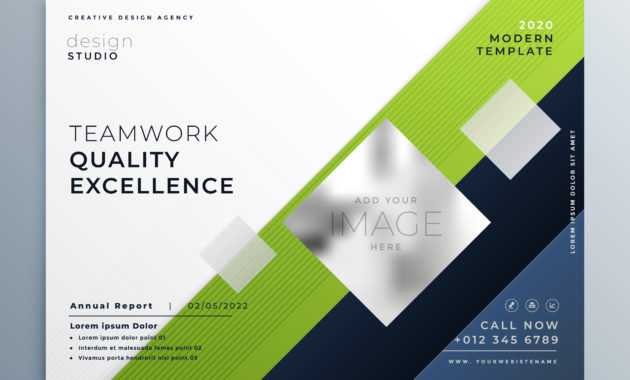Modern Green Business Flyer Brochure Presentation Template In Presentation Handout Template