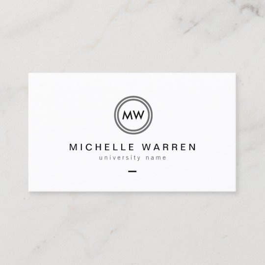 Modern Initials I Graduate Student Business Card Zazzle Throughout Graduate Student Business Cards Template