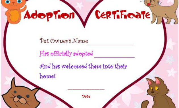 Modest Pet Adoption Certificate Free Printable Krin'S Blog Intended For Toy Adoption Certificate Template