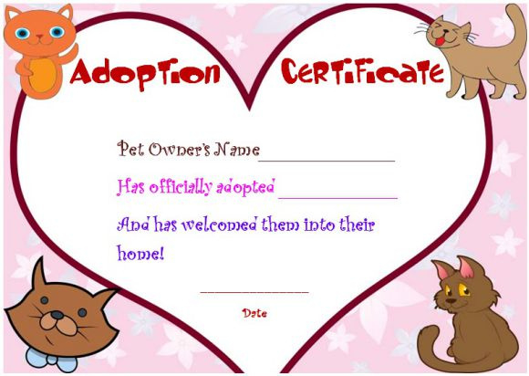 Modest Pet Adoption Certificate Free Printable Krin&amp;#039;S Blog Intended For Toy Adoption Certificate Template