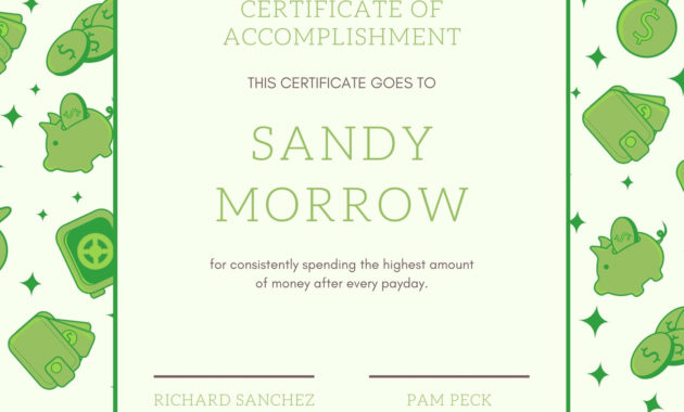 Money Pattern Funny Certificate Templatescanva With With Regard To Funny Certificate Templates