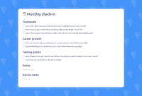 Monthly Oneonone Meeting Template Pertaining To 1 On 1 Meeting Template