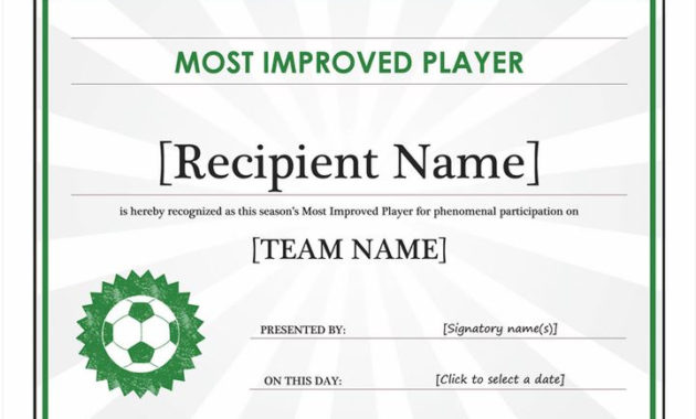 Most Improved Award Most Improved Award Template Inside Rugby League Certificate Templates