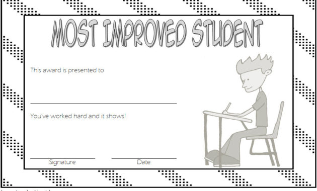 Most Improved Student Certificate 10 Template Designs Free In Student Council Certificate Template Free
