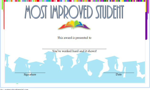 Most Improved Student Certificate Printable 10 Best Ideas In Certificate Of School Promotion 10 Template Ideas