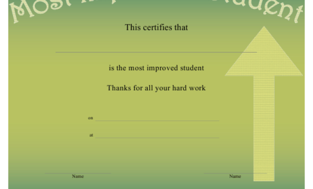 Most Improved Student Certificate Template Download With Free Mvp Award Certificate Templates Free Download