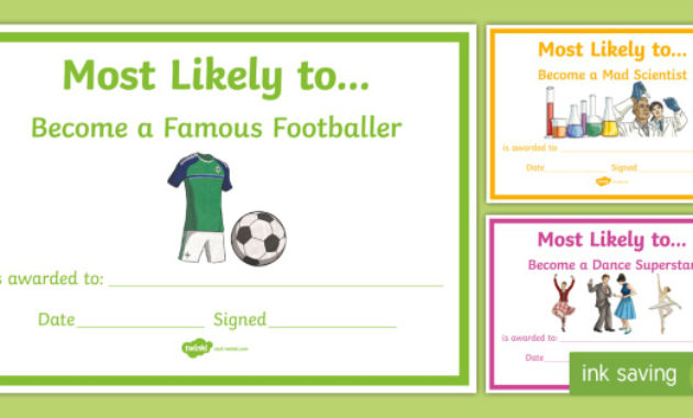 Most Likely To Certificates Awards Goodbye New Class Intended For Super Reader Certificate Templates