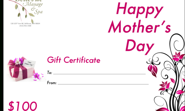 Mothers Day Gift Card Gift Cards For Free Mothers Day Gift Certificate Templates