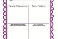 Mrs Bumgardner&amp;#039;S Kindergarten Parent Teacher Conference Form In Mom Meeting Template