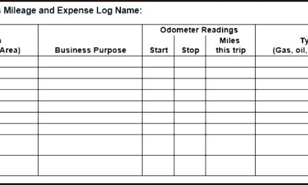 Ms Excel Vehicle Mileage Log Template Excel124 Regarding Amazing Car Expense Log Book Template