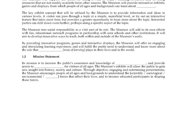 Museum Business Plan Template Legal Forms And Business Inside Australian Government Business Plan Template