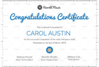 Music Training Completion Certificate Design Template In With Free Class Completion Certificate Template