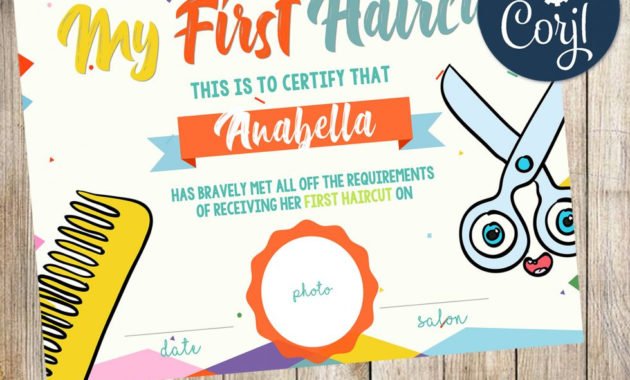 My First Haircut Certificate Printable 3Grafik With First Haircut Certificate