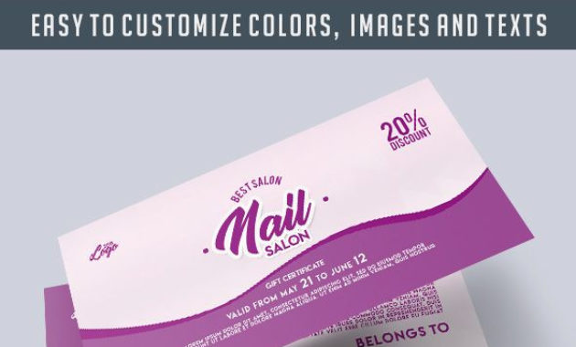 Nail Master Free Gift Certificate Psd Template With Nail Gift Certificate Template Free