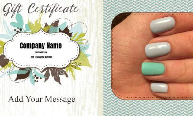 Nail Salon Gift Certificates Free Nail Salon Gift For Nail Salon Gift Certificate