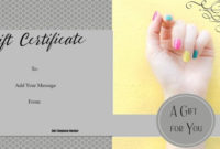 Nail Salon Gift Certificates Free Nail Salon Gift Throughout Free Printable Manicure Gift Certificate Template