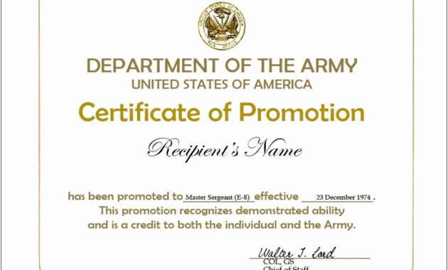 Navy Enlisted Promotion Certificates Latter Example Template With Quality Job Promotion Certificate Template Free