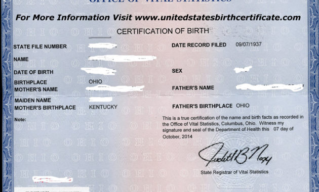 Need A Copy Of Your Ohio Birth Certificate Wecanhelp For Quality Novelty Birth Certificate Template