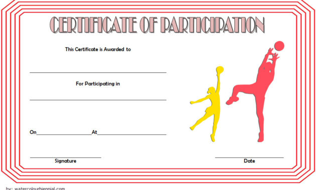Netball Participation Certificate Templates 7 For Free Running Certificate Templates 10 Fun Sports Designs