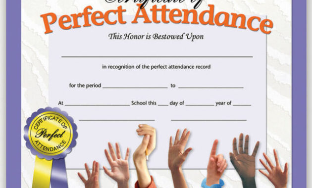 New Hayes School Publishing Perfect Attendance Certificate For Hayes Certificate Templates