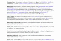 New Non Profit Meeting Minutes Template Audiopinions Throughout Board Meeting Agenda Template Non Profit