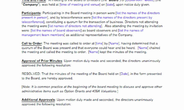 New Non Profit Meeting Minutes Template Audiopinions Throughout Board Meeting Agenda Template Non Profit