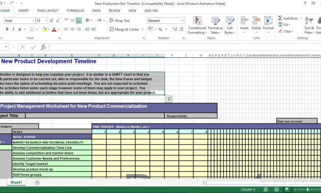 New Product Development Timeline Excel Template Pertaining To Project Management Decision Log Template